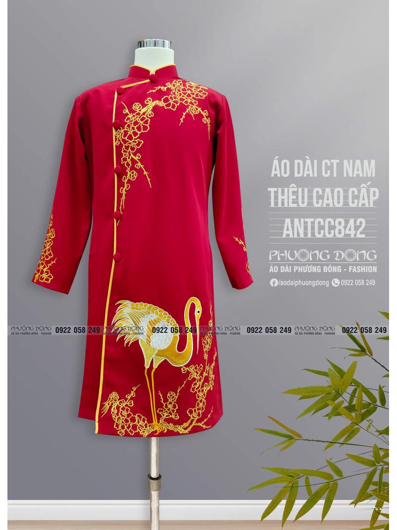 Áo Dài Cách Tân Nam Thêu Cao Cấp ANTCC842